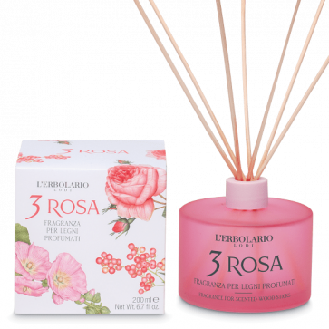 L'Erbolario Fragranza per Legni Profumati 3 Rosa 200 ml 