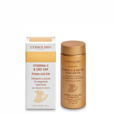 L'Erbolario Detergente Viso in Polvere Vitamina C & Oro 24K 35 gr