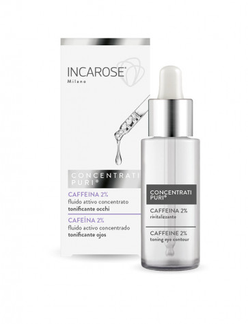 Incarose CONCENTRATI PURI CAFFEINA 2% - FLUIDO TONIFICANTE 15 ML - TONIFICANTE OCCHI