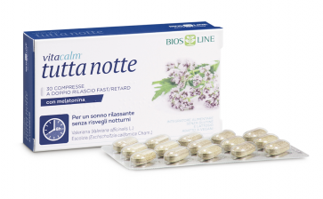 Bios Line VitaCalm Tutta Notte con Melatonina 30 compresse a doppio rilascio fast/retard