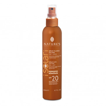 Bios Line Nature's Solare Spray Viso-Corpo con Acqua Unicellulare bio-attiva di Arancia dolce bio e latte di Riso SPF 20 200 ml