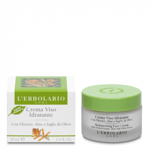 L'Erbolario Crema Viso Idratante con Elicriso, Aloe e foglie di Olivo 50 ml