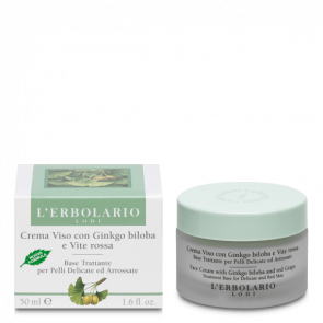 L'Erbolario Crema Viso Anti Rossore per Pelli Delicate con Ginko Biloba e Vite Rossa 50 ml