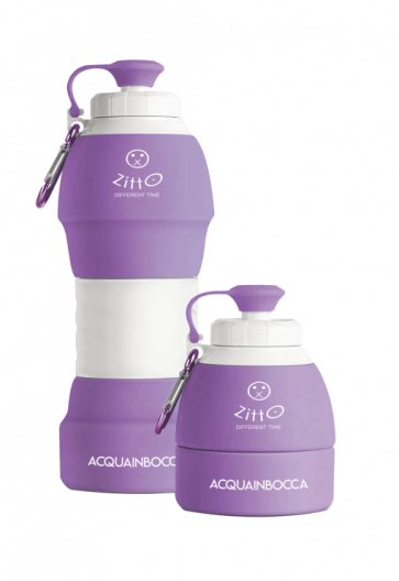 Zitto ZITTO ACQUAINBOCCA BASIC Foldable silicone bottle Pure Lilac