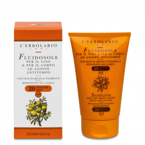 L'Erbolario Sunfluid for the face and body Anti-age action SPF 20 125 ml